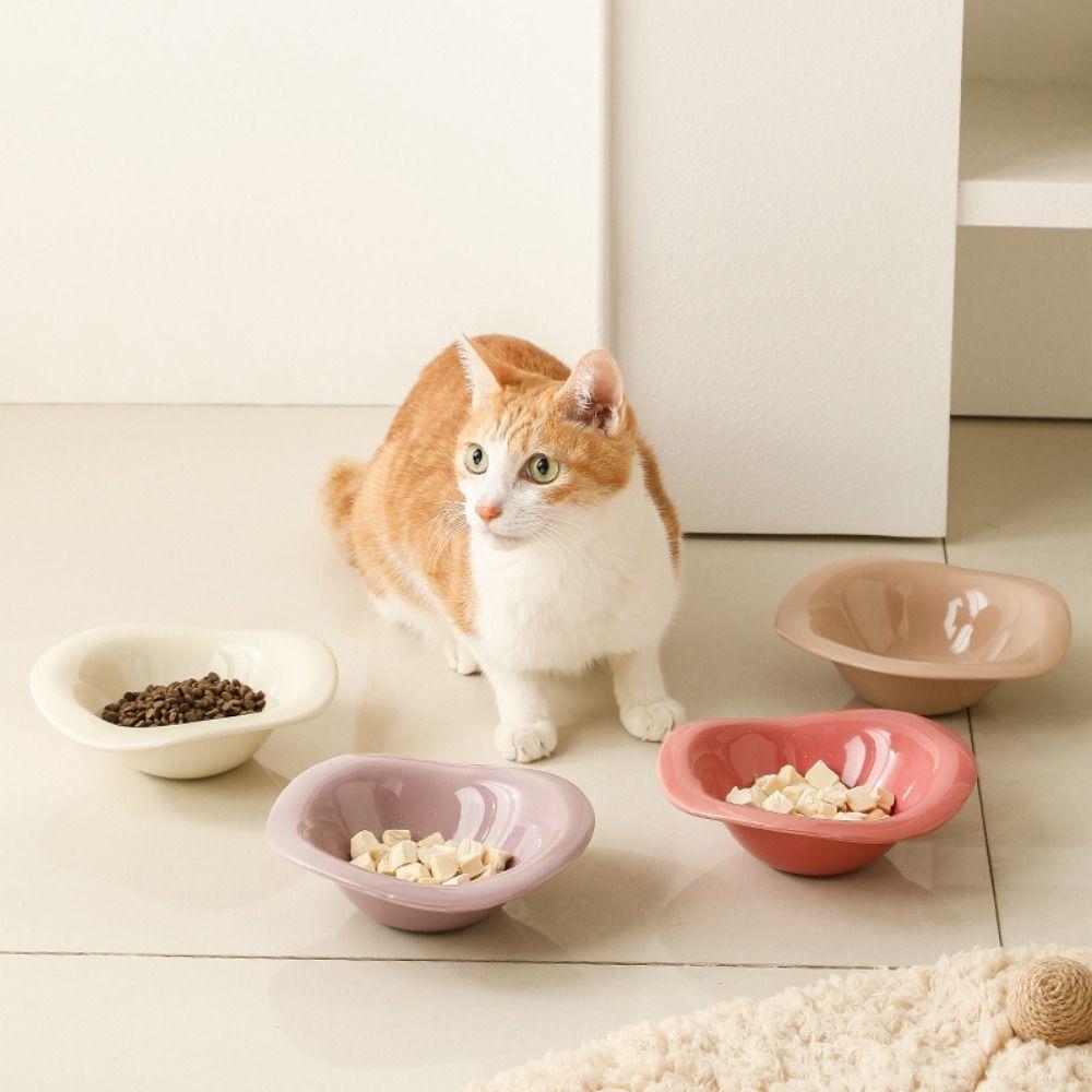Multi-use Cat Bowl Ceramic Pet Drinking Feeder Pet Supplies Dog Food Feeding Basin  Neck Protection