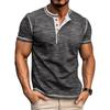 Men's Short Sleeved Lapel Collar T-shirt Casual Round Neck Top