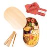 Набор для бенто-бокса Magewappa Bento Wrap Bento Box Beginner, полный набор из одноярусной деревянной коробки Bento в форме фасоли, из натурального дерева, стильный и милый