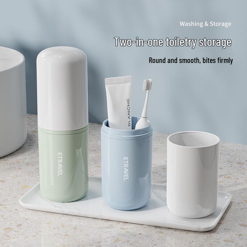 ETRAVEL Portable Travel Toothbrush & Toothpaste Set with Storage Cup for Business Trips