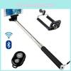 Stainless Steel Extendable Selfie Stick With Bluetooth Remote Control Outdoor