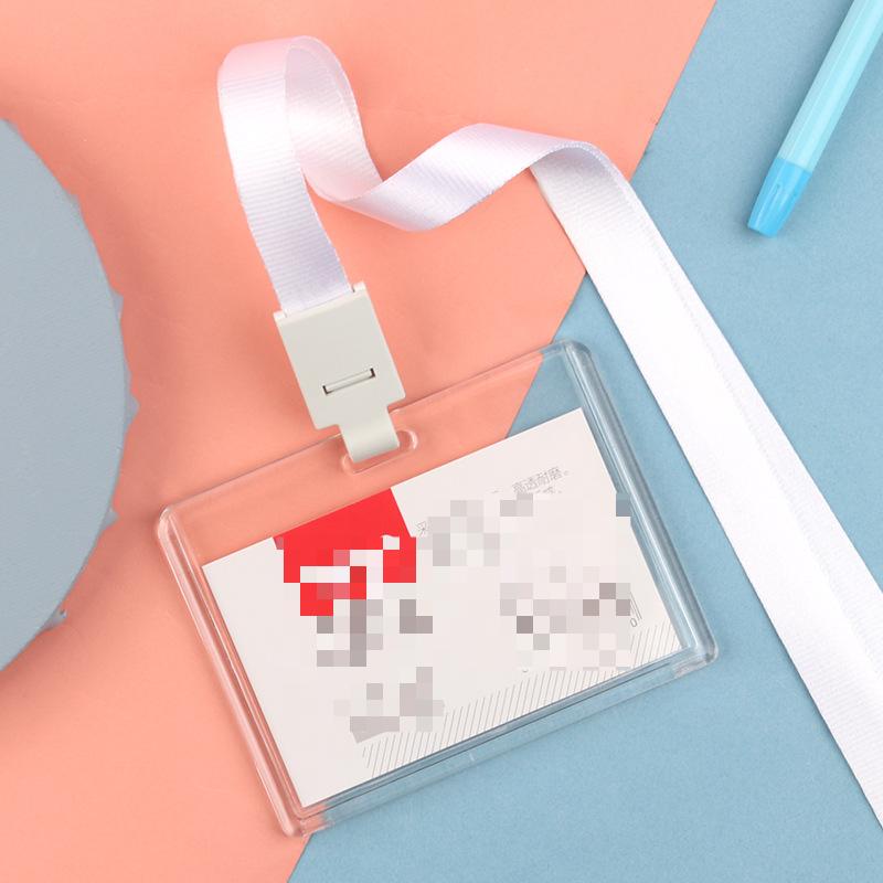 Модный акриловый прозрачный чехол для автобусных карточек, держатель для рабочей карты с ремешком, чехол для рабочей карты для женщин и мужчин, держатель для кредитных карт