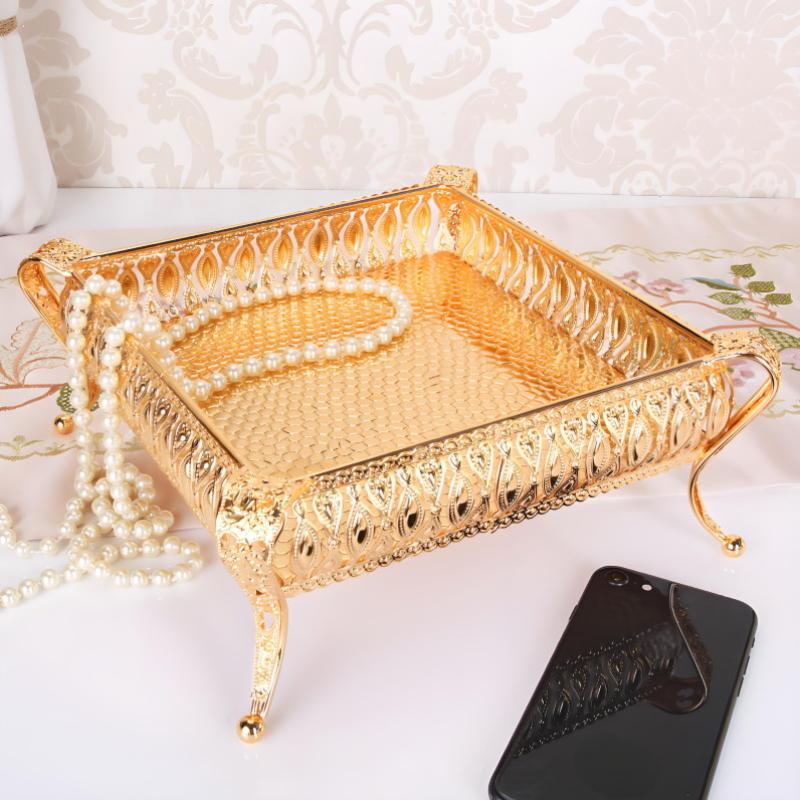 Европейская винтажная фруктовая тарелка Высококлассная круглая гостиничная стеклянная тарелка Многоярусная фруктовая корзина Креативная тарелка для торта Украшения