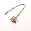 Ручная работа Винтажное Hexagram Дерево Жизни из Натурального Кристалла с Обмоткой из Проволоки Ожерелье (N31)