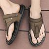 Fashion Non-Slip Men Beach Sandals Fashion Brand Casual Male Shoes Comfy Leather Simple Male Slippers Retro Style Mens Summer Half Shoes