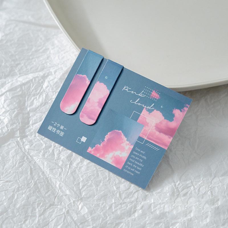 2 шт./компл., магнитные закладки с фэнтезийными облаками, солнцем и луной, держатель для страниц студенческой книги, предметы для чтения, корейские канцелярские товары, офисные принадлежности