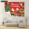 2D flat banner, 1 piece, Christmas banner with Santa Claus and snowman background cloth