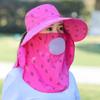 Female Summer Sun Hat Uv Protection Removable Face Mesh Neck Flap Shawl Hat