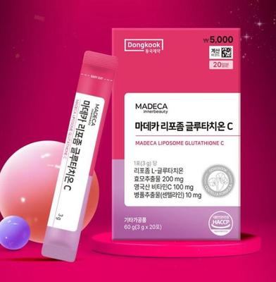 Dongkook Madeca Липосомальный Глутатион С 20 Пакетиков Осветляющая Добавка для Внутреннего Ухода из Кореи