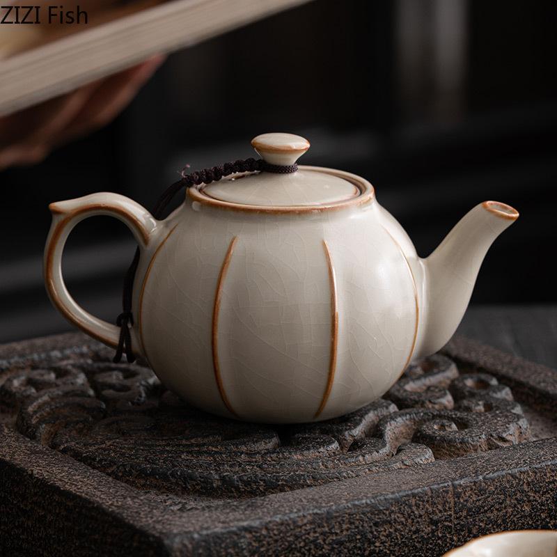 Китайский чайный сервиз кунг-фу, креативный керамический маленький чайник, офисный чайник с фильтром пуэр, простые аксессуары для домашней чайной церемонии