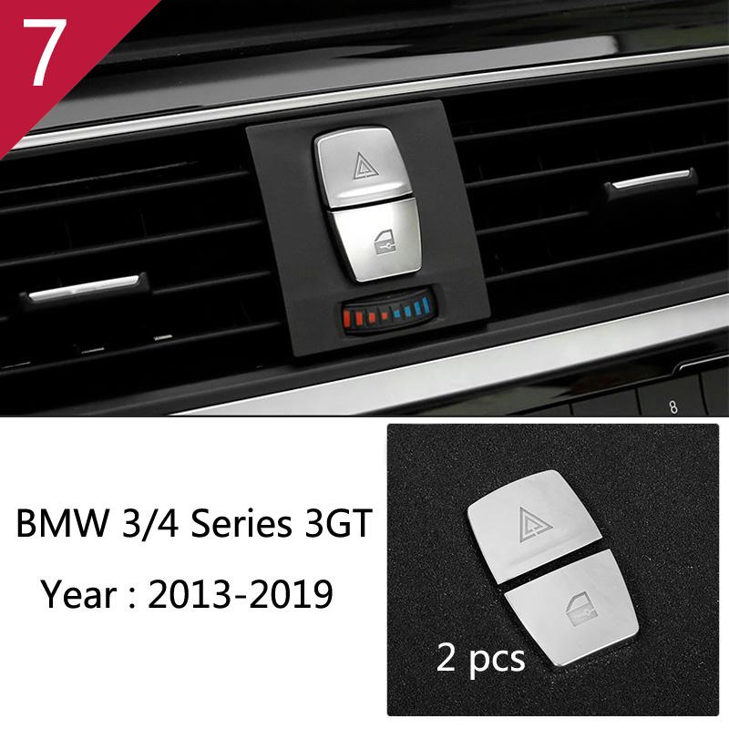 For q6 3 4 Series 3GT F30 F32 F34 Car Styling interior Gearshift AC CD button Panel Door Armrest Decoration Cover Trim Sticker q6