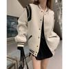 Harajuku Bomber Jacket Women Vintage Streetwear Korean Style Preppy Winter Jackets Oversize Button Coats