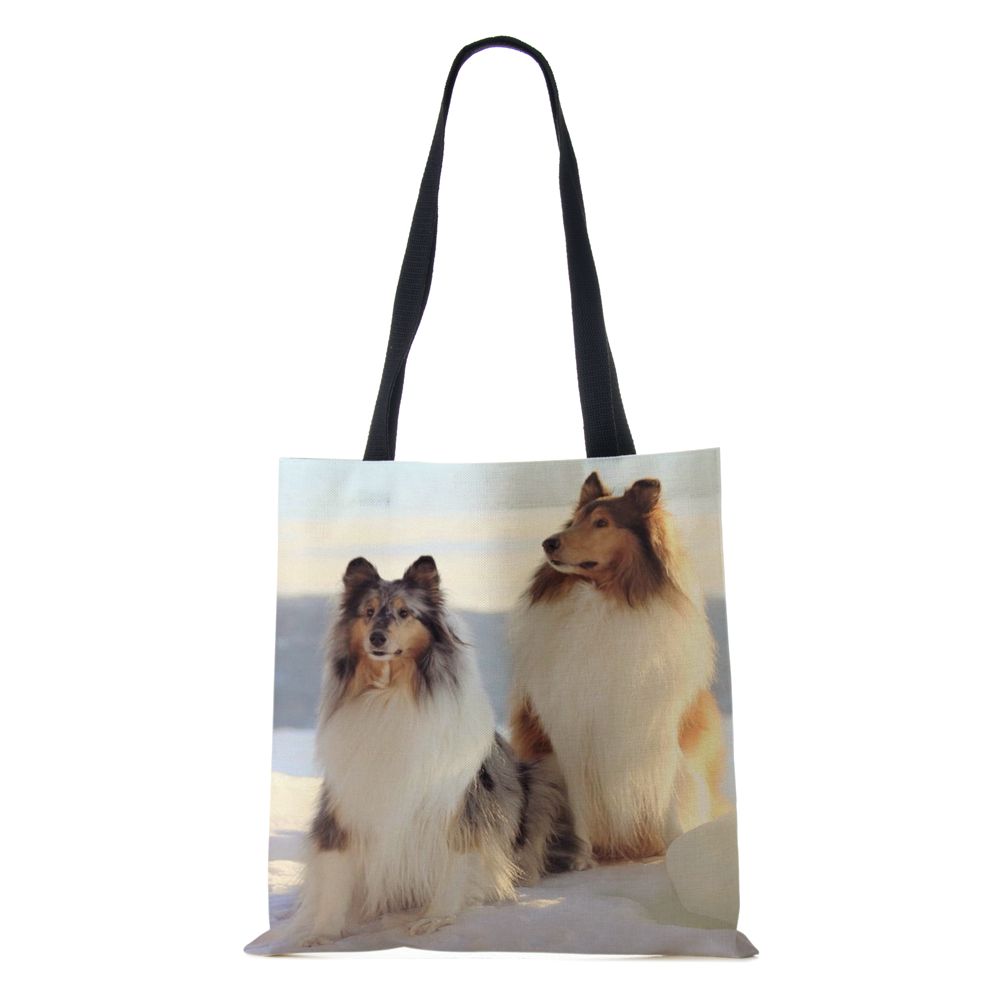 Женская наплечная сумка шоппер для путешествий Харадзюку холщовая повседневная сумка эко переработанная масляная живопись собака большая вместимость тоут сумка для книг KTY