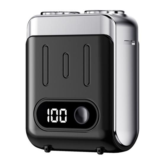 Мужская электробритва IPX7 Водонепроницаемая мини-бритва карманного размера с зарядкой от USB, беспроводная роторная бритва с высокоскоростным мотором и светодиодным дисплеем, портативная бритва