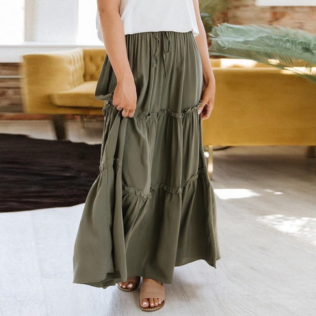 Женская модная однотонная эластичная повседневная юбка в стиле пэчворк с высокой талией