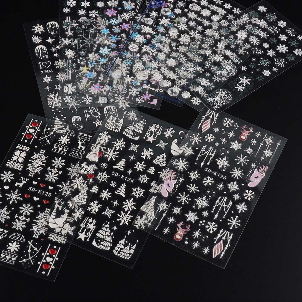New Year Nail Art Decorations Christmas Nail Stickers Snowflake Nail Stickers Christmas Nail Decals