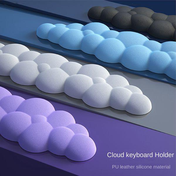 Orange PU Leather & Memory Foam Cloud Keyboard Mouse Pad