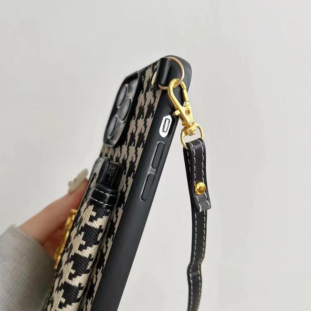 Женский наплечный чехол для телефона и держатель для карт для Apple 15 Pro Max/14 Pro - Защитный с кошельком для монет и слотом для карт.