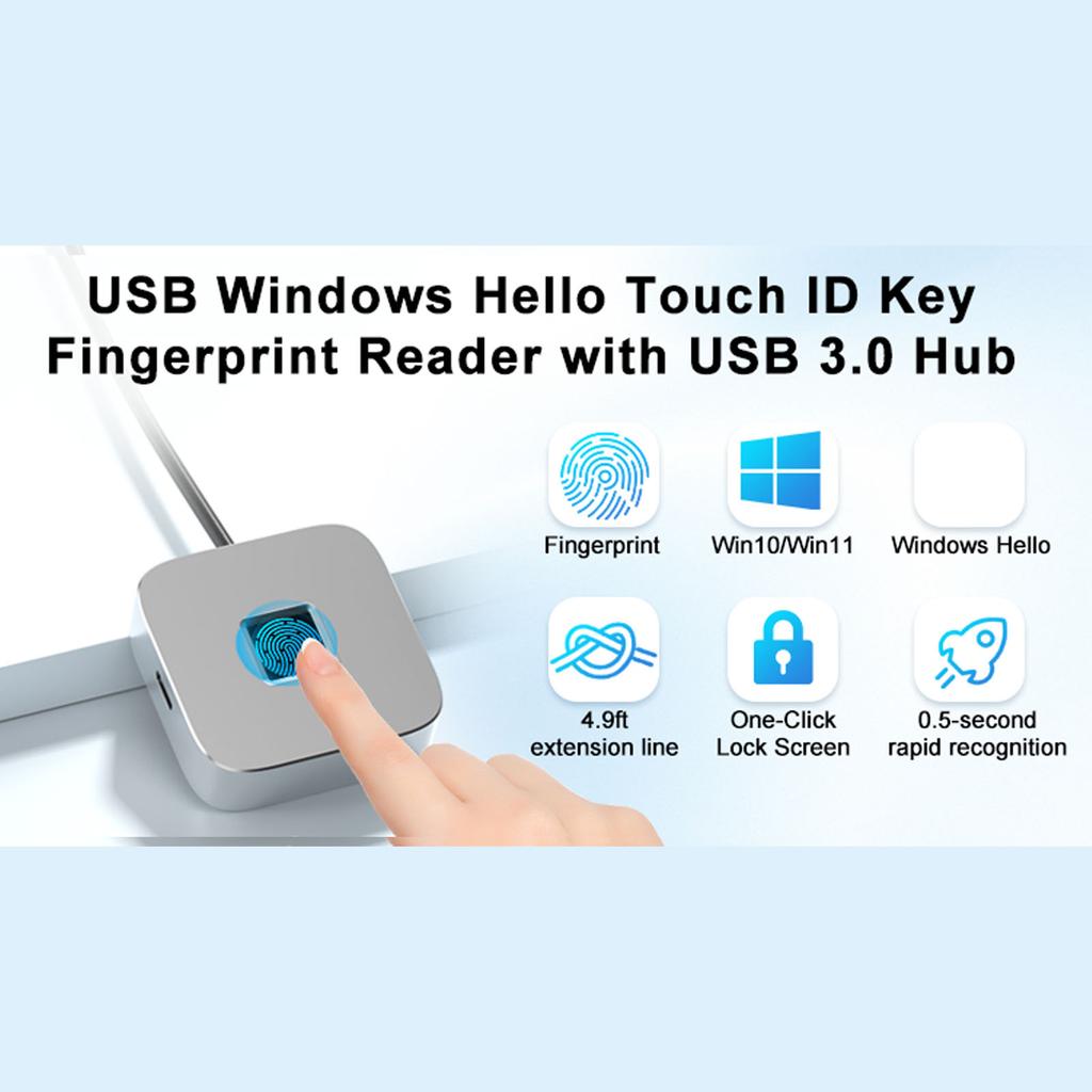 USB-сканер отпечатков пальцев для компьютера, быстрое распознавание, сенсорный донгл 360 градусов, биометрический сканер отпечатков пальцев, поддержка ПК с Windows 10 11