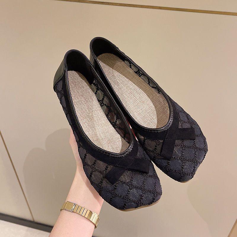 Shoes for Women 2024 Square Toe Ladies Summer Footwear with Bow Transparent Green Clear Vacation Beau Today 39 Fashion Lastest A