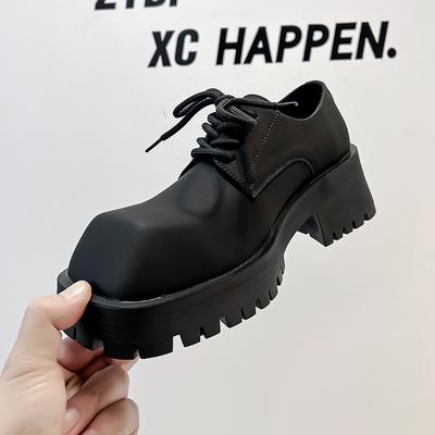 Туфли Paris Mickey Derby универсальные повседневные кожаные туфли на платформе с увеличенным носком черные высококачественные мужские туфли с большой головкой 58865-A