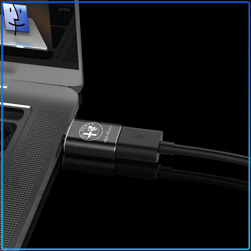 Автомобильный USB Type-C Кабель-конвертер Адаптер для зарядки Автоаксессуары Для Alfa Romeo 147 159 156 Giulietta Giulia Mito Spider Alpha Подголовник