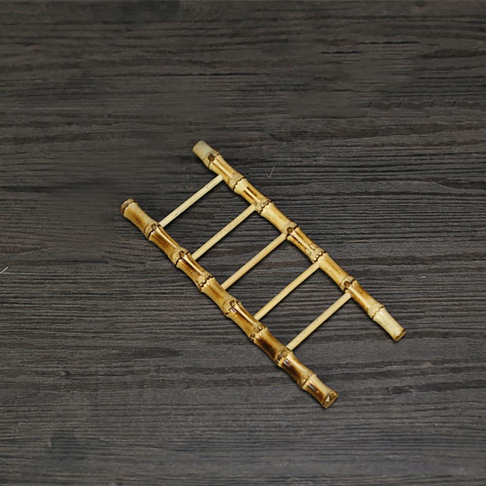 Multi-purpose Bamboo Ladder Cup Holder Yellow Tea Accessories Desktop Ornament