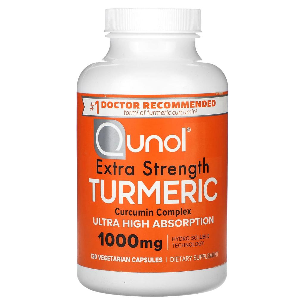 Qunol Turmeric, Curcumin Complex, Extra Strength, 1,000 Mg, 120 Veggie Capsules (500 Mg Per Capsule)