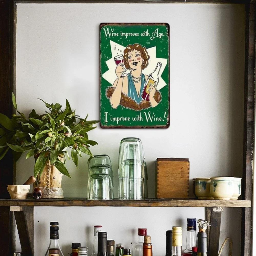 Vintage World Wine Metal Sign Plaque Whiskey Painting Alcohol Poster for Bar Club Man Cave Wall Decor Retro Pub Decoration