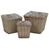 VidaXL Raised Beds 3 Pcs Wicker with PE Lining