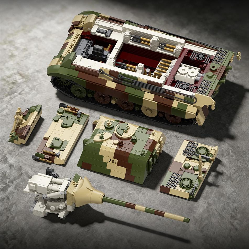 Военный Jagdtiger Sd.Kfz. 186 Тяжелый Танк-Истребитель Строительные Блоки Немецкий Танк Тигр II Бронированная Машина Кирпичи Игрушка Подарок