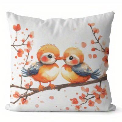 Birds And Blossoms Pillow Covers For Home Pattern Cushion Cover Suitable For Sofa Bedroom Car Pillow Cover