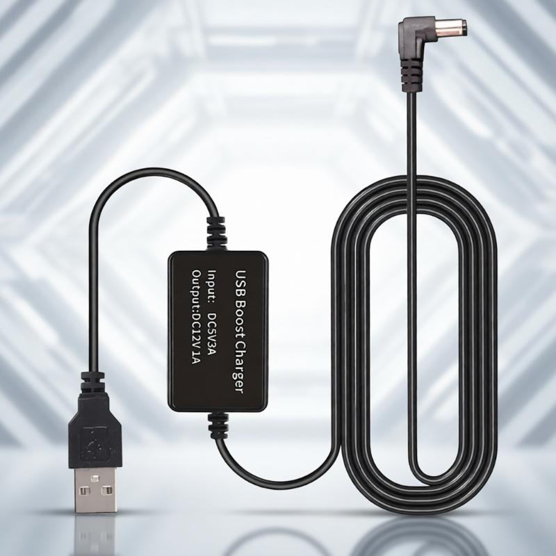 USB-усилитель напряжения Преобразует 5 В в 12 В с интеллектуальным чипом Для устройств RJ11/DC5521/DC35135 Прочный ПВХ-шнур