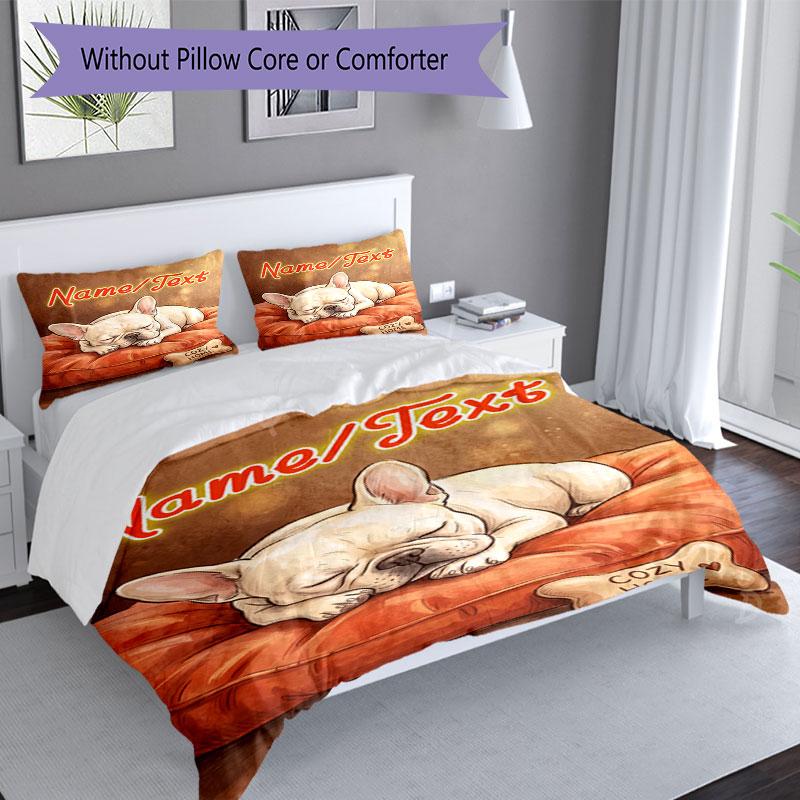 3PC Custom Name Cozy Home Pet Rest Bedding Set Printed Bedding Set Duvet Cover Closure Includes 1 Duvet Cover & 28 Pillowcases for Bedroom