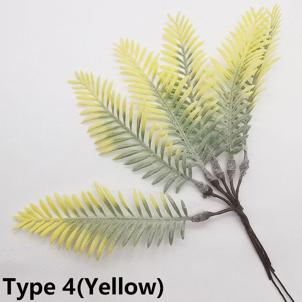 6PCS/Bundle DIY Home Decor Xmas Ornament Simulation Plants Faux Grass Pine Artificial Flowers