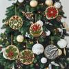 DIY Diamond Painting Christmas Tree Ornaments 6Pcs Wooden Hanging Pendants with Hemp Rope Rhinestone Art Craft Kit Single Side