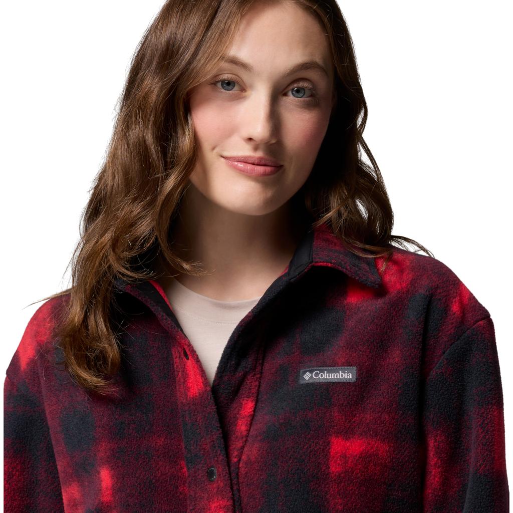Columbia Benton Springs Fleece Shirt Jacket II, Womens Red Jacket