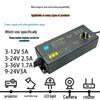 Adjustable 3-12V 3A DC Voltage Power Supply for Massage Chairs, Water Pumps, Motors, and Wood Stoves.