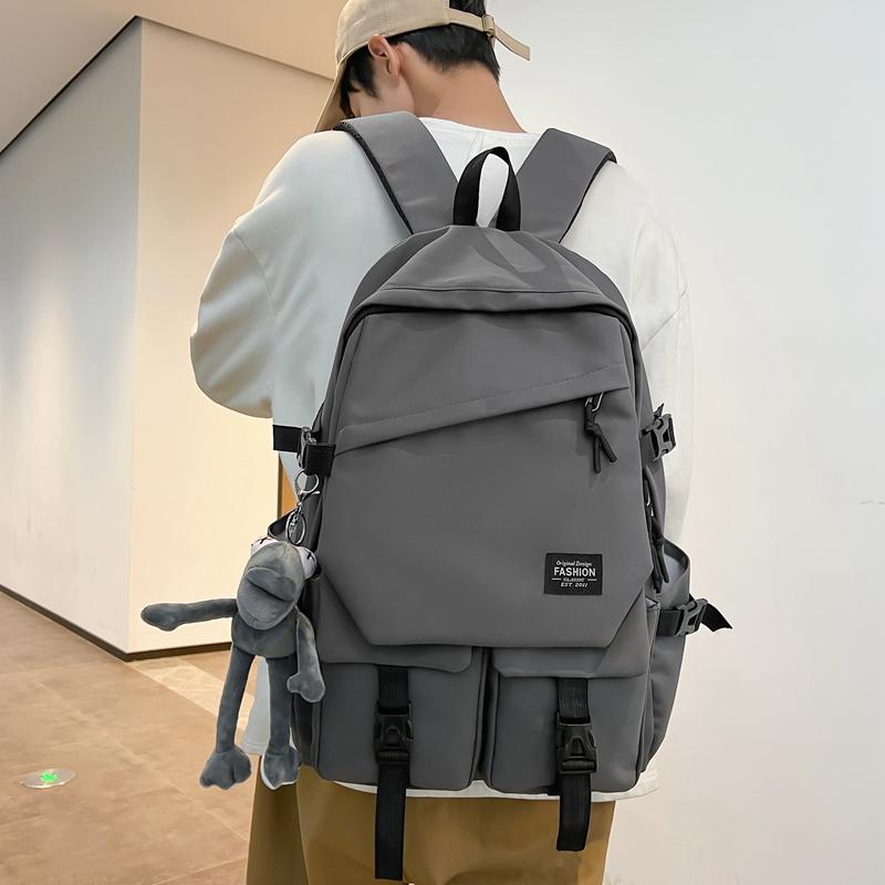 Женский рюкзак в стиле кампуса, однотонный мужской рюкзак, студенческий школьный рюкзак большой емкости