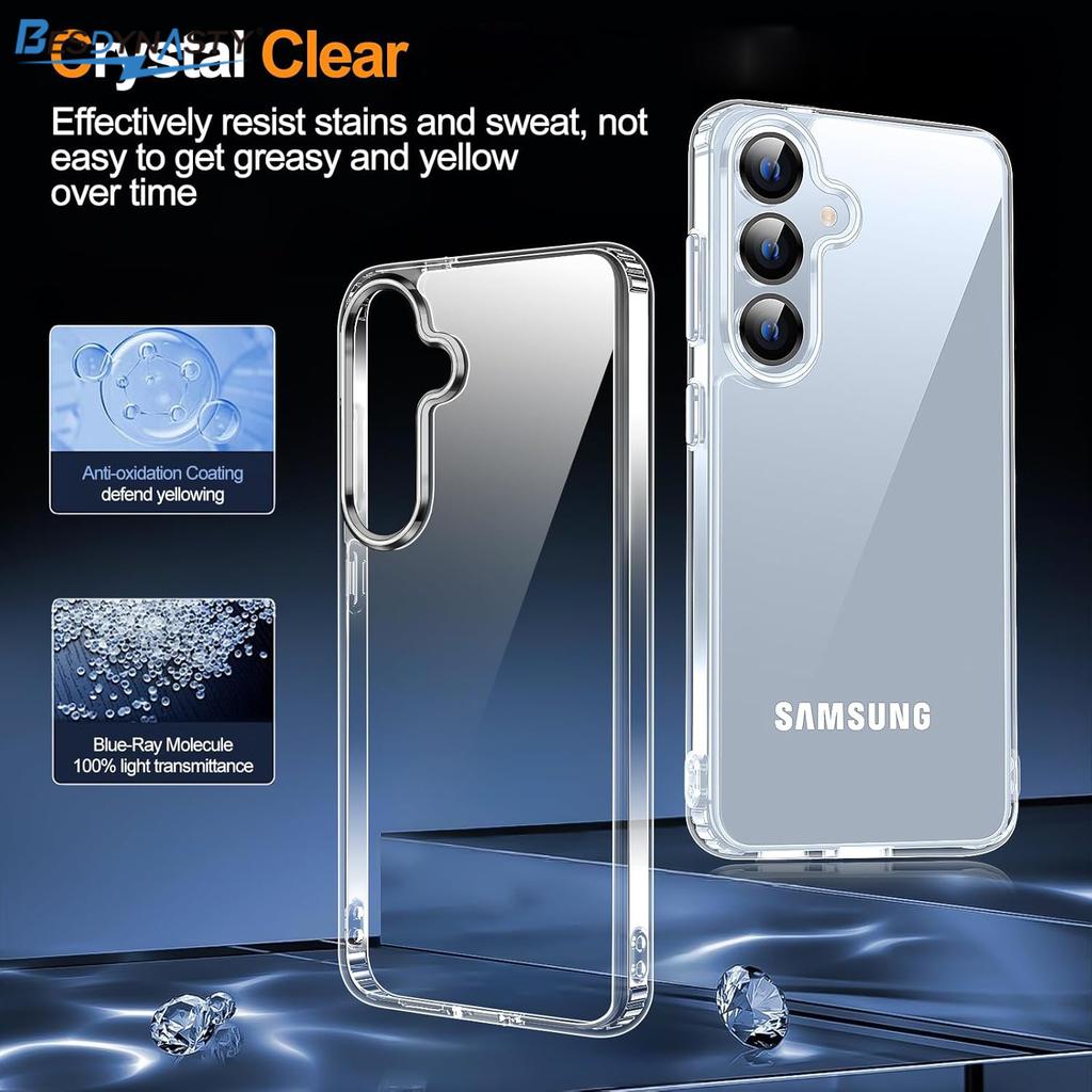 Прозрачный чехол против пожелтения для Samsung Galaxy S26 Ultra S25 S24 S23 S22 Plus, прозрачный, противоударный, тонкий, аксессуары для чехла телефона