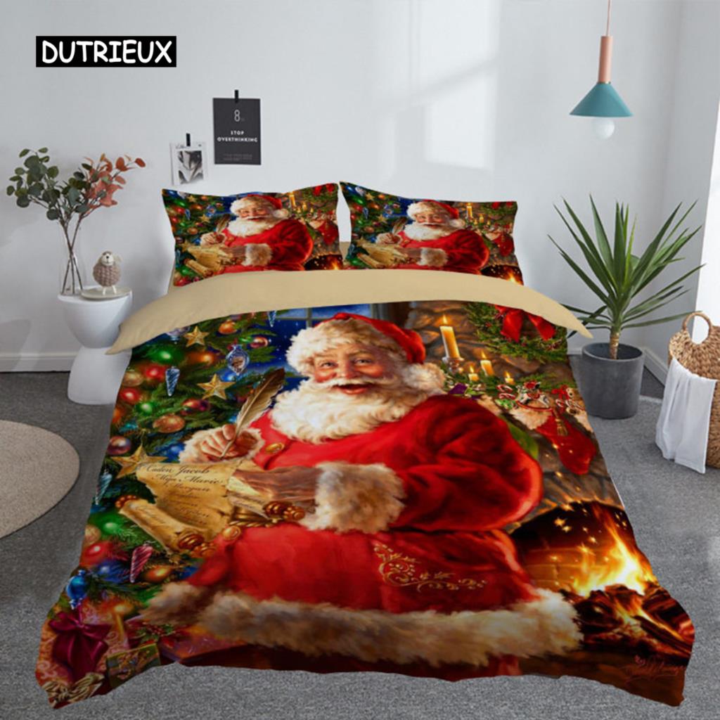 3D-печатный комплект постельного белья Merry Christmas Queen/Twin/King Size рождественское украшение для дома постельное белье с подушкой