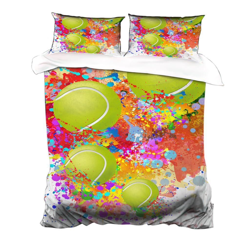 Graffiti tennis duvet cover ball sports bedding set suitable for children and adolescents room decoration