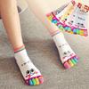Color Random Fashion Casual Trainer Cartoon Smile Toe Socks Five Finger Cotton