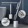 Туалетная щетка из нержавеющей стали, Щетка для чистки туалета из мягкой резины с подставкой, Без мертвых углов, Настенный набор для туалетной щетки
