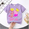 summer T-shirt Peppa Pig 1-8 years old children' Polyester short-sleeved boys' sports shirt, girls' casual top with digital print