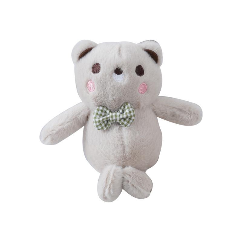Плюшевая игрушка мишка с бантом в клетку, мягкая набивная кукла, брелок для рюкзака, праздничный подарок