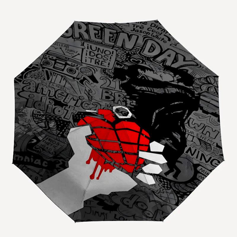 1 шт. Обложка альбома Green Day Автоматическое Открытие/Закрытие, 8-реберный Прочный Каркас Компактный Дорожный Зонт для Мужчин и Женщин S1222040