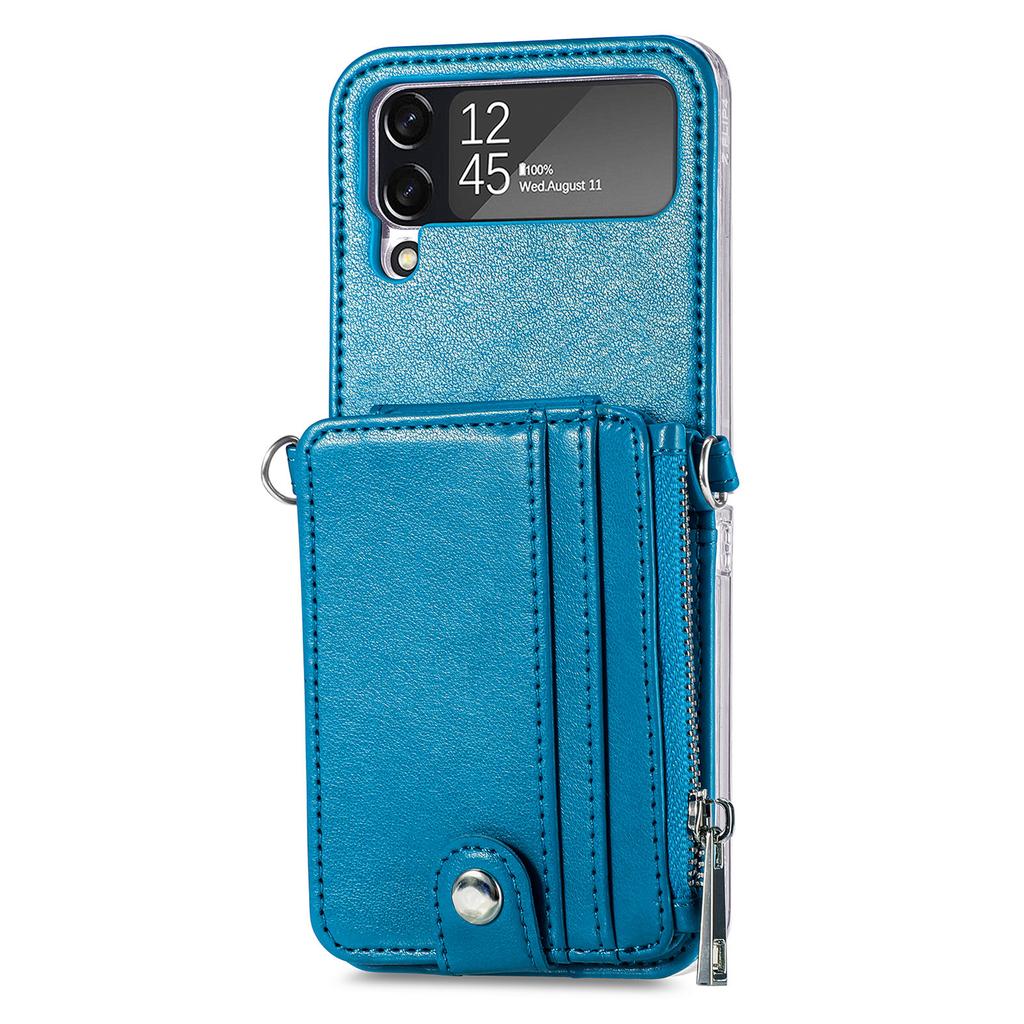Full Protection Leather Wallet Case for Samsung Galaxy Z Flip 4 5G Flip4 Flip3 Flip 3 Zflip4 Card Pocket Mobile Phone Cover