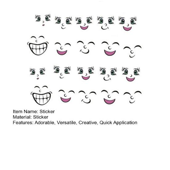 Smiling Nail Nail Art Stickers DIY Face Art Decals for Nail