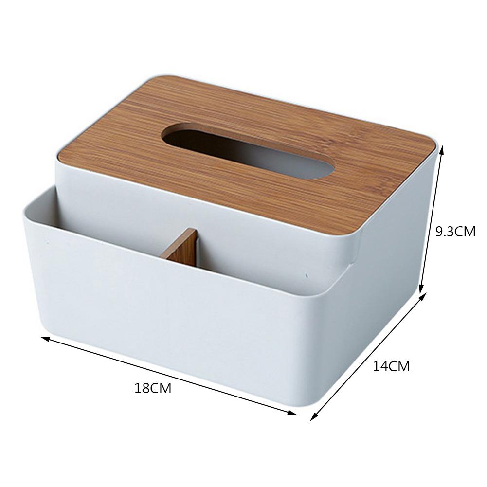 Table Wooden Cover Tissue Box Tissue Paper Remote Control Storage Box Towel Case Desktop Organizer